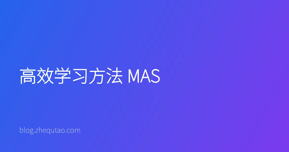 高效学习方法 MAS