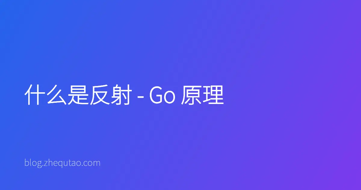 什么是反射 - Go 原理