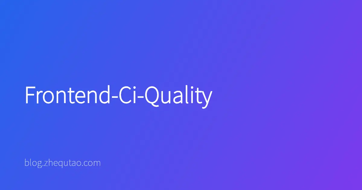 Frontend-Ci-Quality